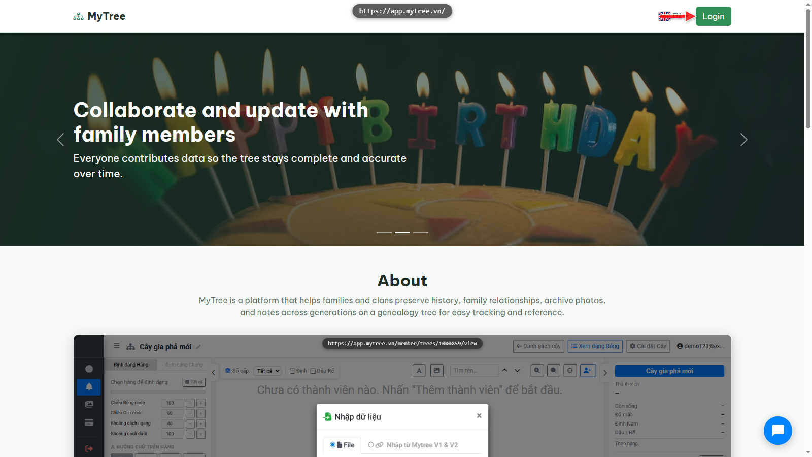 Click Login / Register Button