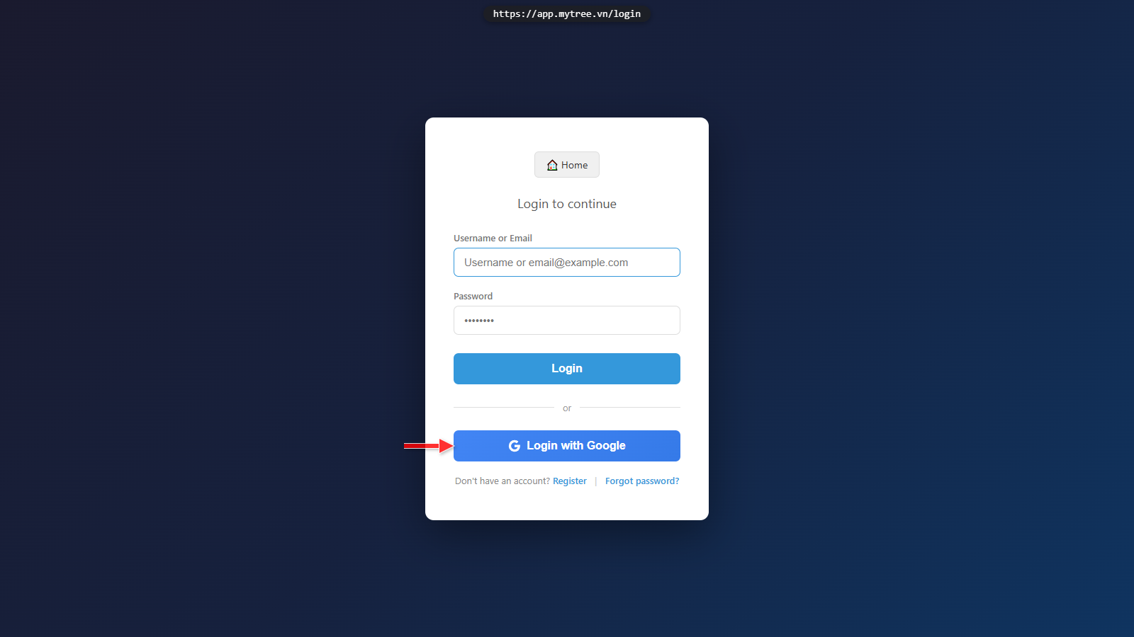 Log In with Google
