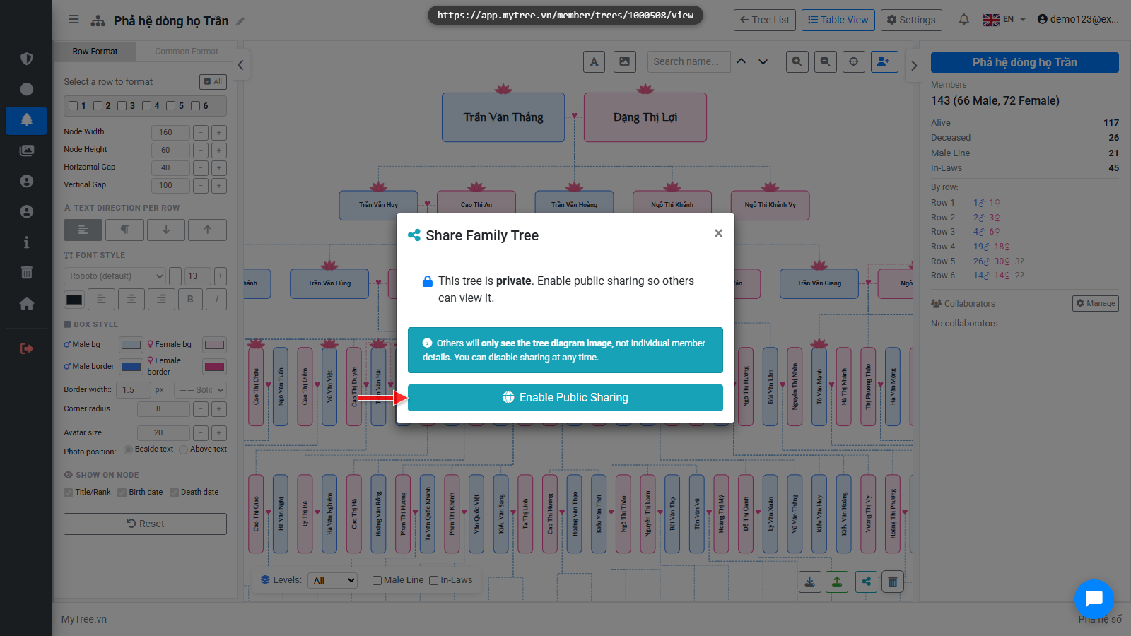 Enable Public Sharing