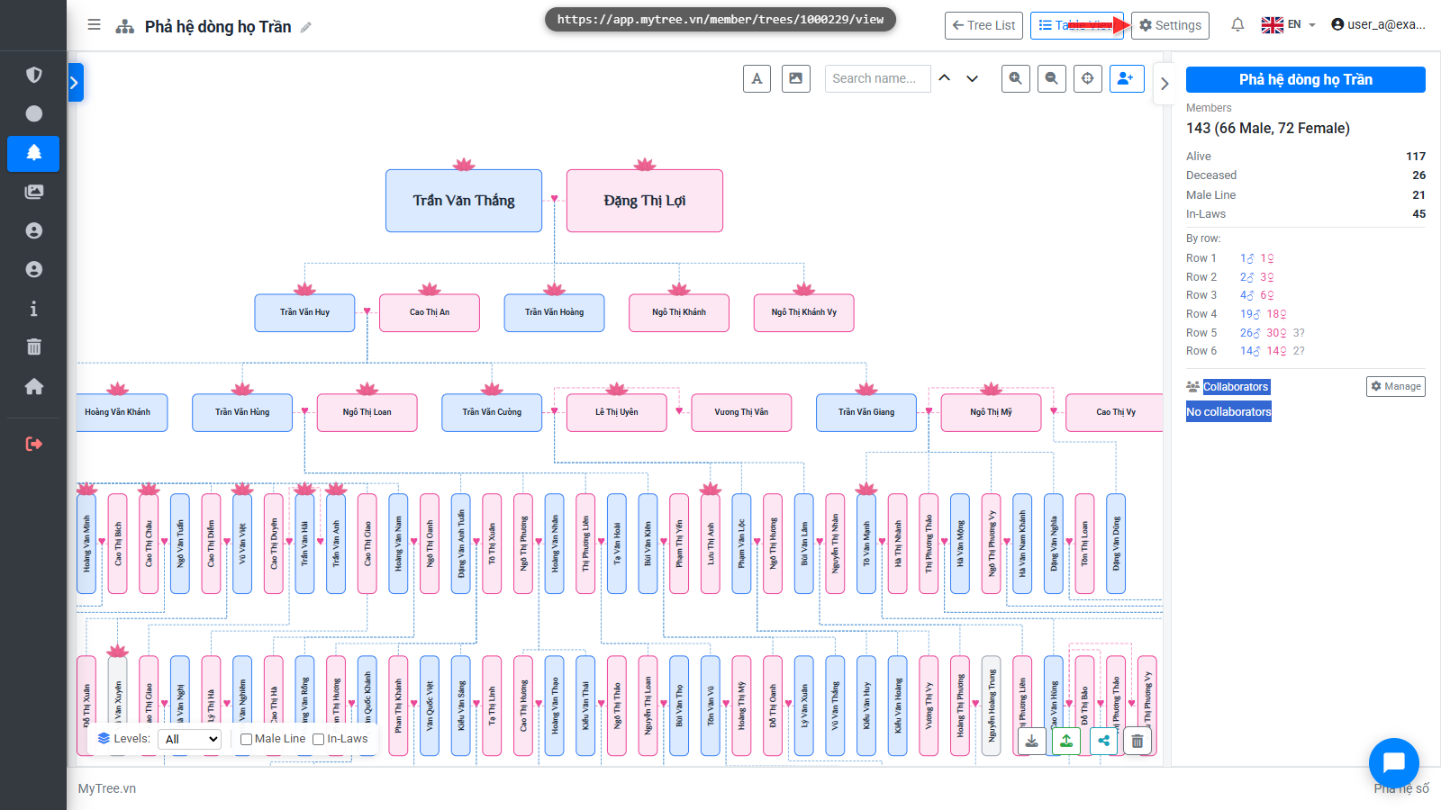 Click Tree Settings
