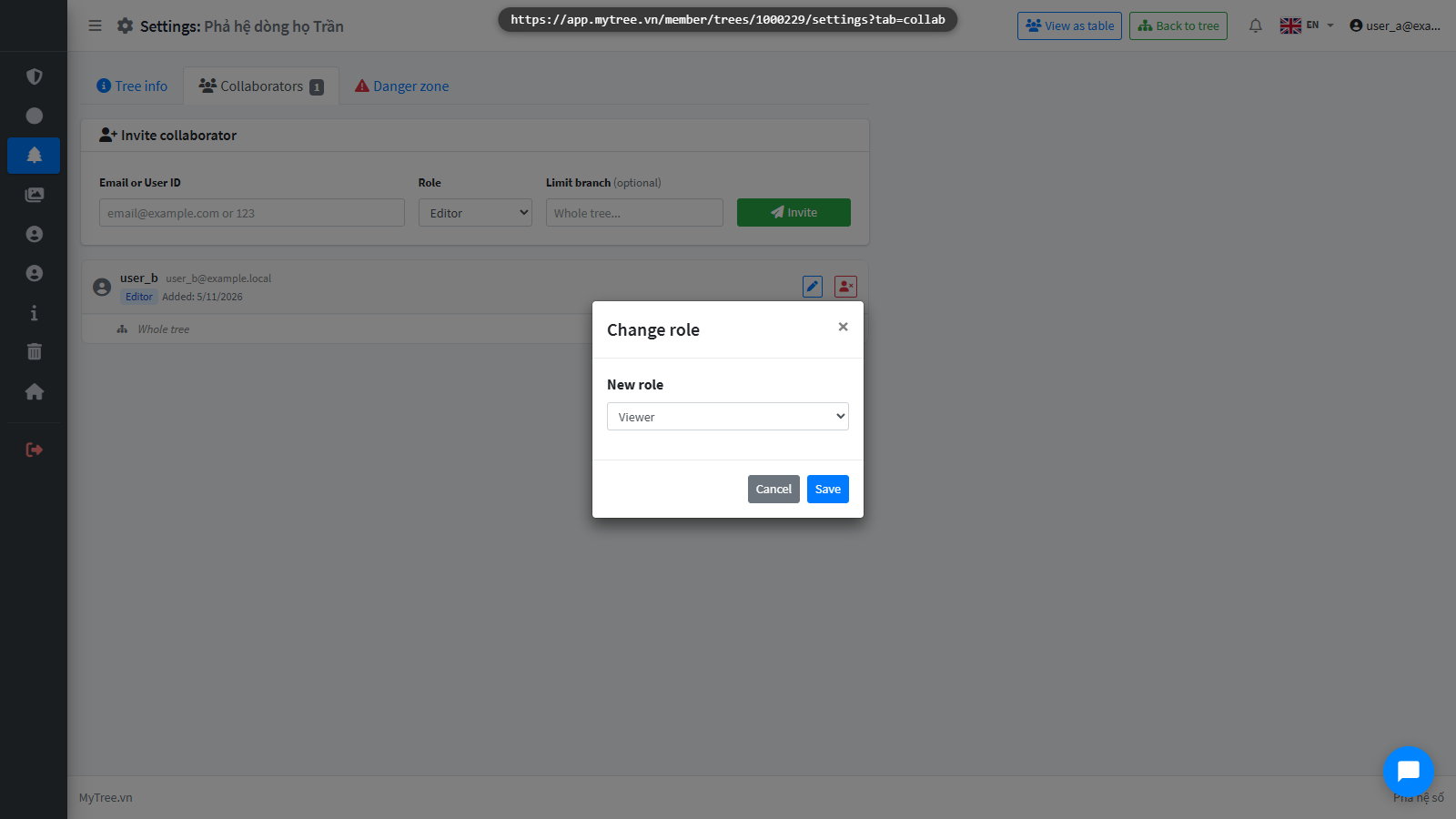 Change Collaborator Role