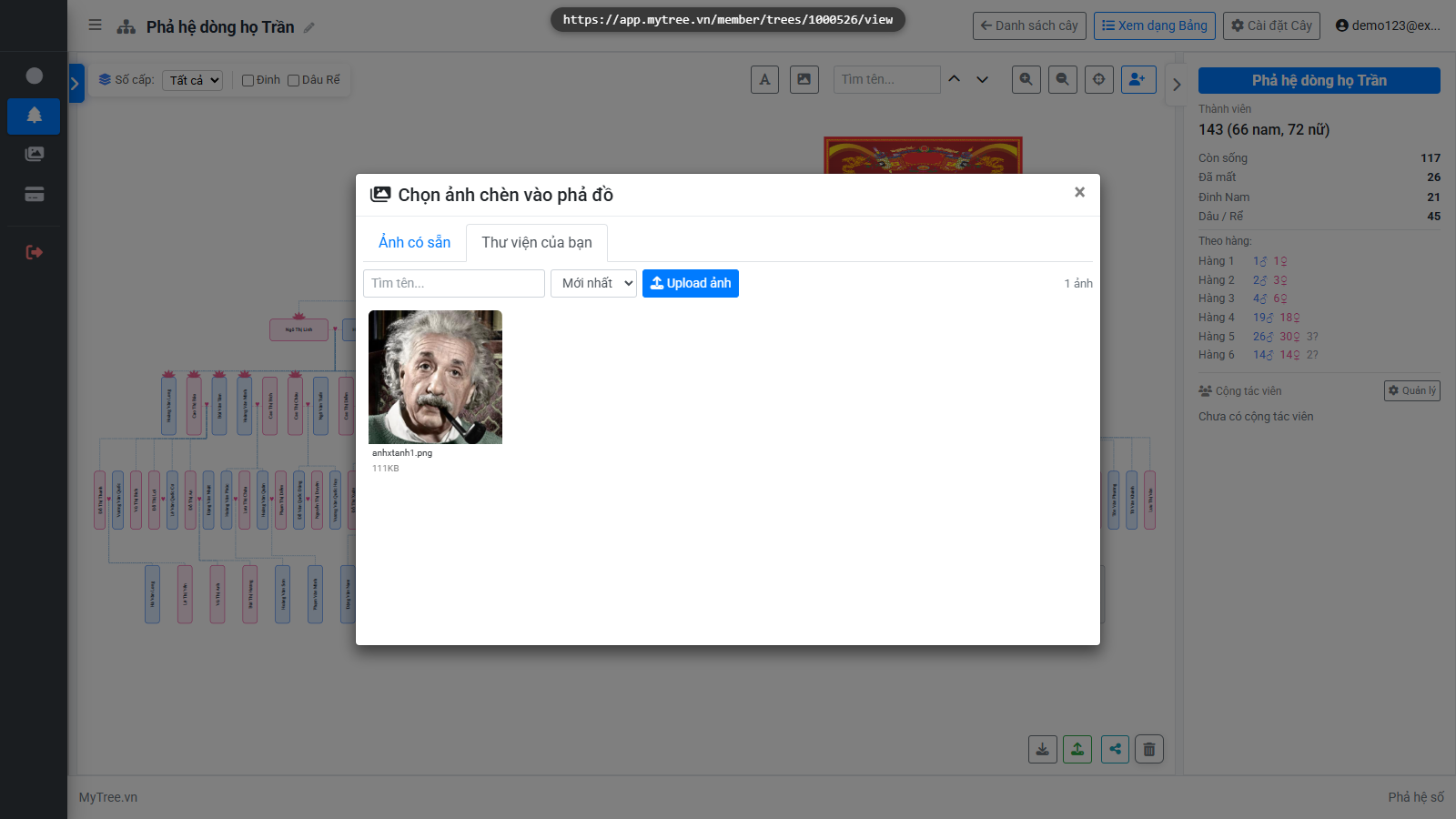 Ảnh đã upload vào thư viện