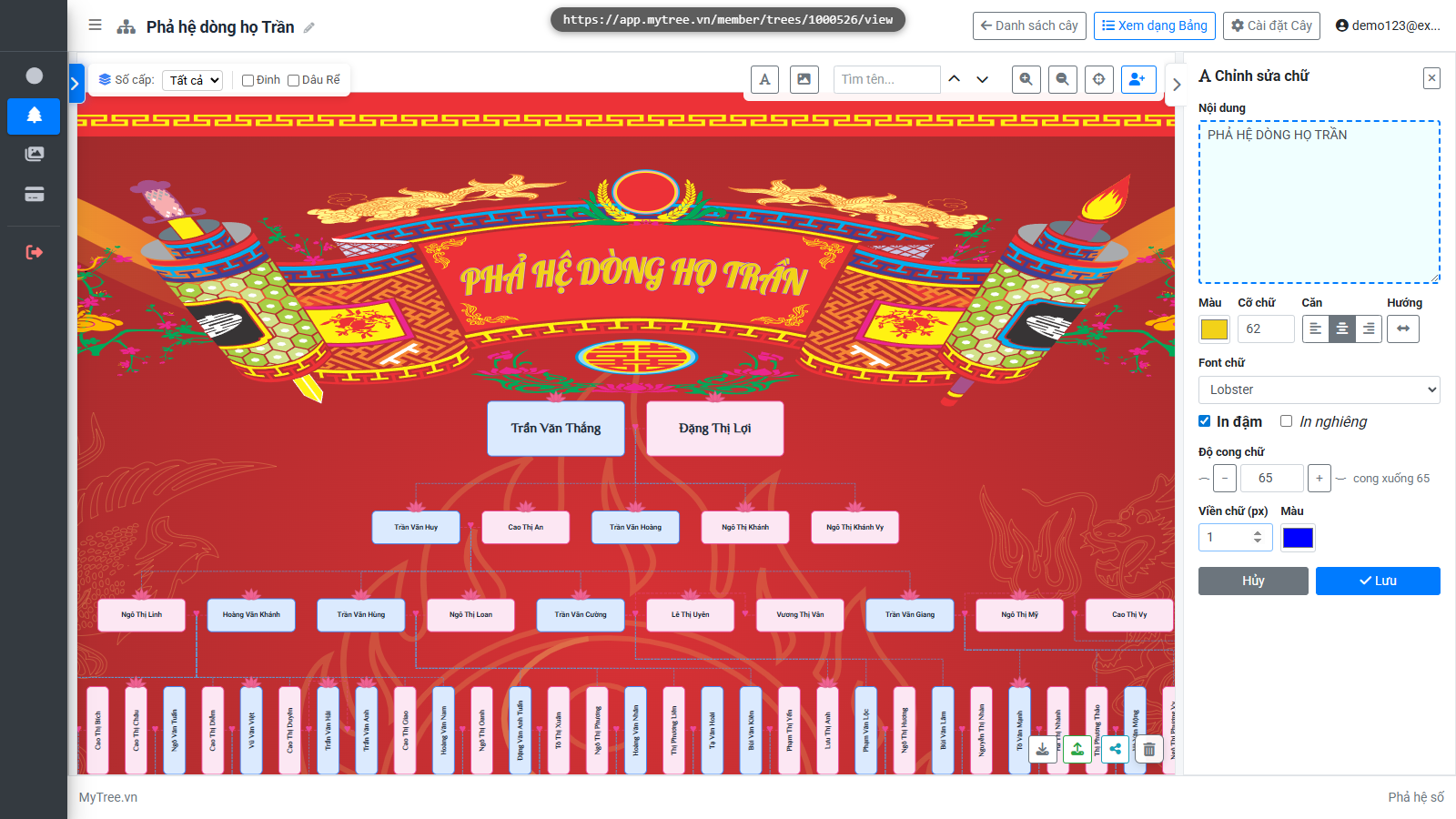 Chữ cong lên trên phả đồ